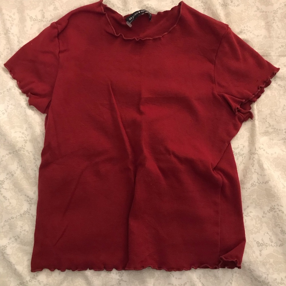 dark red brandy crop top